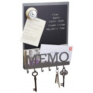 Living Nostalgia Magnetic Memo Board/Chalkboard, Grey/Black, 43.5 x 30 cm/(17 in x 1 in x 3 in)