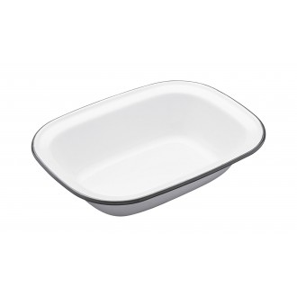 Living Nostalgia Oval Pie Dish, Porcelain, White/Grey, 22 x 12 x 16 cm