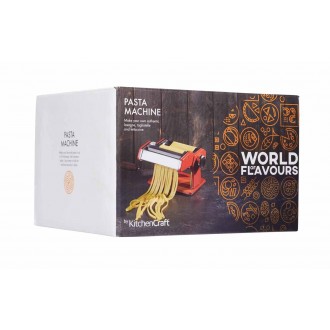 World of Flavours Stainless Steel Pasta Maker Machine - Red