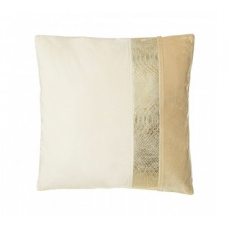 Kensington Townhouse Velvet Cushion with Snakeskin Leather Effect