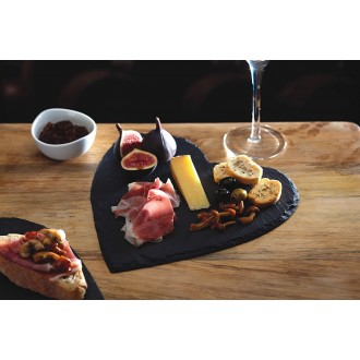 Artesà Heart-Shaped Slate Serving Platter, 25 cm (10")