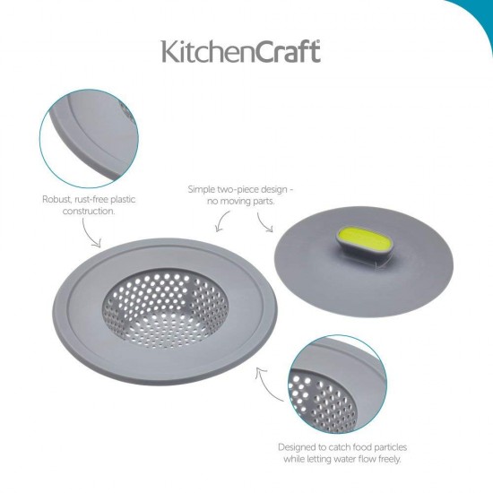 Shop quality Kitchen Craft 2-in-1 Plastic Plug and Sink Strainer, 11.5 cm (4.5") - Grey/Green in Kenya from vituzote.com Shop in-store or online and get countrywide delivery!