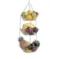 Kitchen Craft Chrome Plated 3 Tier Hanging Vegetable/Fruit Rack