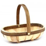 Rainbow Oval Wooden Trug Basket Natural/Brown, 25cm