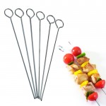 Kitchen Craft Flat-Sided Metal Barbeque Skewer, 20 cm (Set of 6 Metal Skewer Sticks)