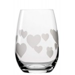 Stolzle L´Amour Satin Etched Hearts Crystal Glass Tumbler, 335 ml, Sold Per Piece (Made in Germany)