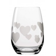 Stolzle L´Amour Satin Etched Hearts Crystal Glass Tumbler, 335 ml, Sold Per Piece (Made in Germany)