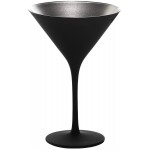 Stolzle Olympic Cocktail Glass Matt-Black Silver, 240 ML, Sold Per Piece (Made in Germany) - High Resistance to Breakage