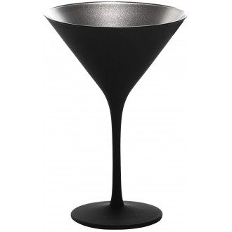 Stolzle Olympic Cocktail Glass Matt-Black Silver, 240 ML, Sold Per Piece (Made in Germany) - High Resistance to Breakage