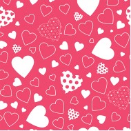 Wrapping Gift Paper  Love Heart Pattern - 59.5cm W X 42cm L