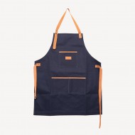 Adelphi Navy Blue Trim Hard-Wearing Apron, Unisex, 3 Large Pockets - Made in Kenya