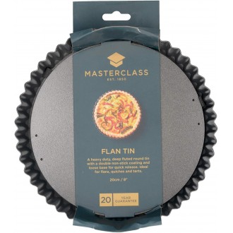 Master Class Non-Stick Fluted Flan Tin / Quiche Pan With Loose Base, 20 cm (8")