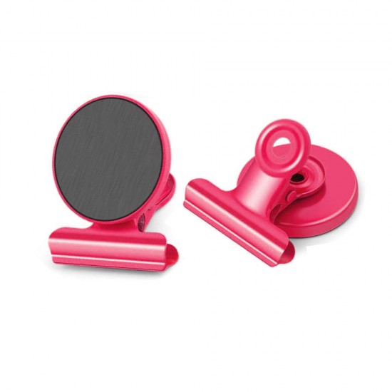 VZ Fridge Circular Magnet With Clip ,  Dark Pink