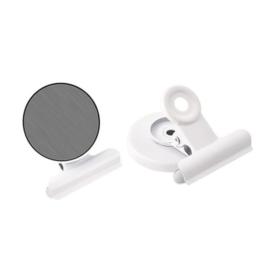 VZ Fridge Circular Magnet With Clip ,  White