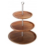 Utopia 3 Tiered Acacia Sharing Platter, 12, 9.75, 8.25"