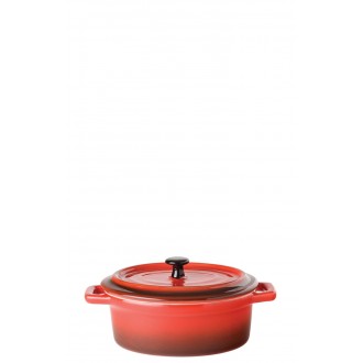 Utopia Flame Oval Stoneware Casserole 5" (13cm) 12.5oz (35cl), Ceramic coated