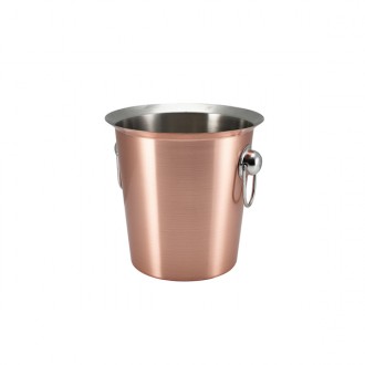 Neville GenWare Copper Plated Wine Bucket With Ring Handles,  4L Capacity