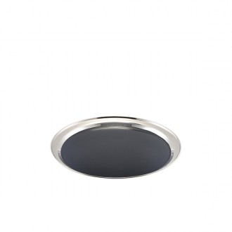 Neville Genware Non Slip Stainless Steel Round Tray 12" 30cm/12" (Dia)