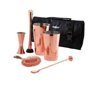 Neville Genware Copper Cocktail Bar Kit - 7 Pieces