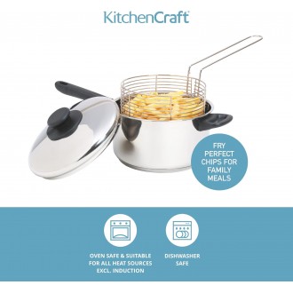 Kitchen Craft Stainless Steel Large Chips Fryer and Basket