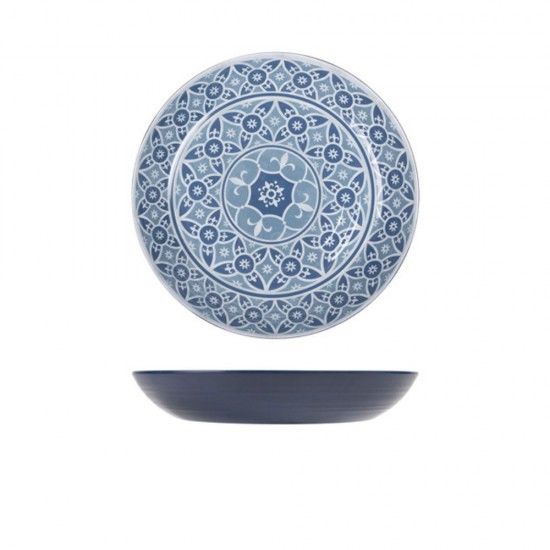 Neville Genware Blue Marrakesh Melamine Bowl, 1.8L/63.4oz