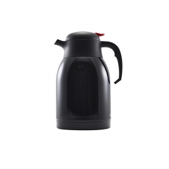 Neville Genware Black Stainless Steel Vacuum Push Button Jug, 2L