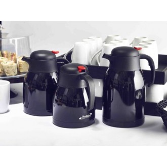 Neville Genware Black Stainless Steel Vacuum Push Button Jug, 2L