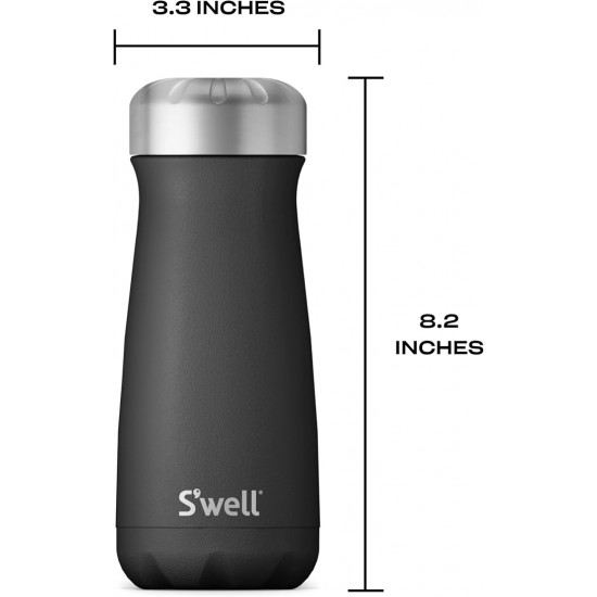 S'well Black Onyx Traveler, 470ml - Triple Layered