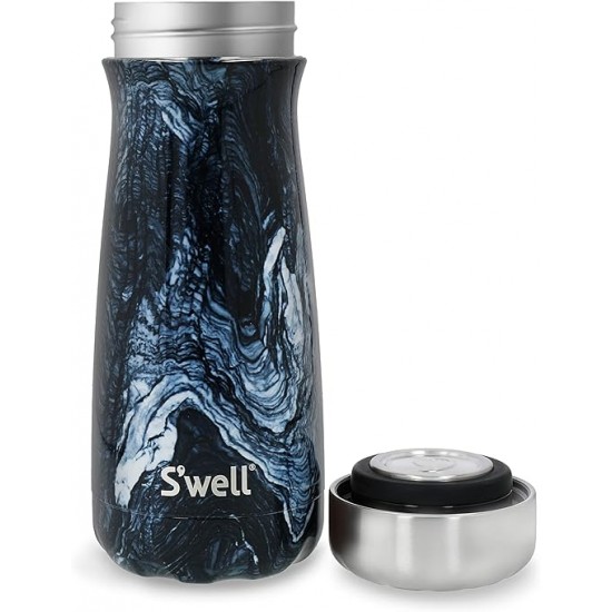 S'well Traveler Drinks Bottle, Azurite Marble, 470ml - Triple Layered