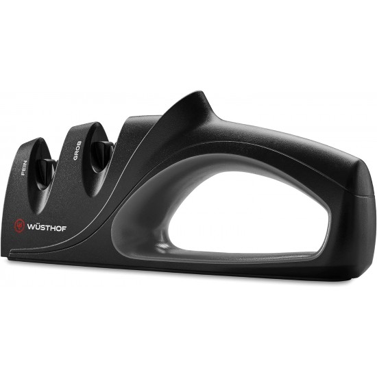 WÜSTHOF 2-Stage Hand-Held Sharpener, Black- Made in Germany