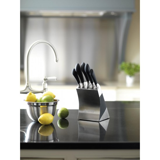 Shop quality Sabatier Maison Collection 5-Piece Soft-Grip MoV Stainless Steel Knife Set with Matching Knife Block –Silver/Black in Kenya from vituzote.com Shop in-store or online and get countrywide delivery!