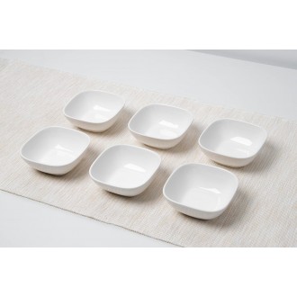 Maxwell & Williams Tapas Dishes, Square Porcelain Tapas Bowls, 10cm (4"), Set of 6, White