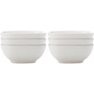 Maxwell & Williams Tapas Dishes, Square Porcelain Tapas Bowls, 10cm (4"), Set of 6, White