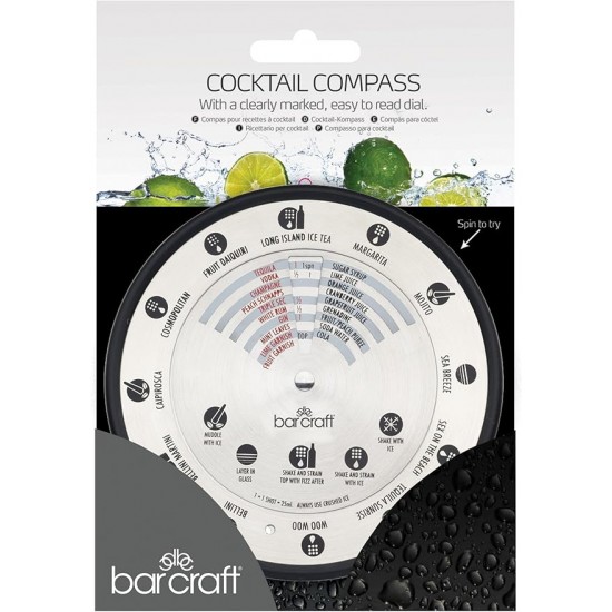 Shop quality BarCraft Cocktail Compass, 12 Recipes, 14cm, Stainless Steel, White in Kenya from vituzote.com Shop in-store or online and get countrywide delivery!