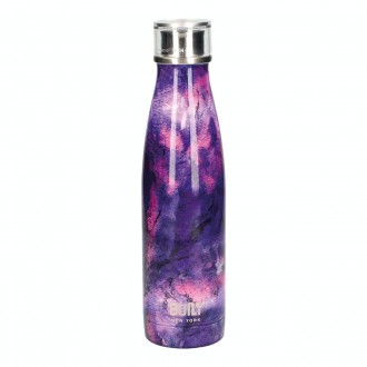 Built Double Walled Stainless Steel Water Bottle, Purple Marble, 500ml 