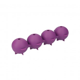 Colourworks Sphere Ice Cube Moulds in Gift Box, LFGB-Grade Silicone - Purple