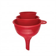 Farberware Plastic Funnel Set, Assorted Sizes - Red (3 Pieces)