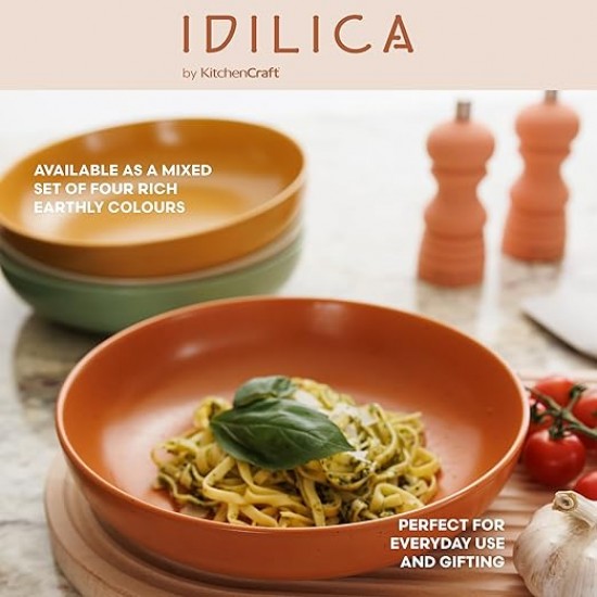 Shop quality Idilica Stoneware Pasta Bowls, Set of 4 Ceramic Shallow Dinner Bowls, Assorted Colours, 21cm in Kenya from vituzote.com Shop in-store or online and get countrywide delivery!