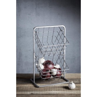 Industrial Kitchen 2 Tier Distressed Paintwork Industrial Style Wire Storage Baskets