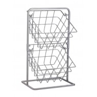 Industrial Kitchen 2 Tier Distressed Paintwork Industrial Style Wire Storage Baskets