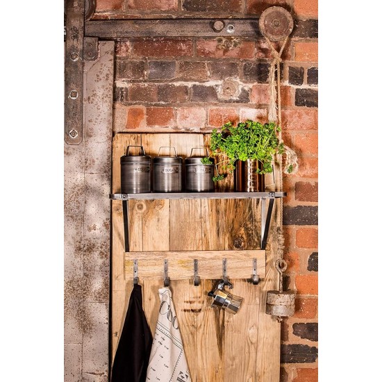 Shop quality KitchenCraft Industrial Kitchen Wall-Mounted Shelf with Hooks, 32.5 x 60 x 25.5 cm in Kenya from vituzote.com Shop in-store or online and get countrywide delivery!