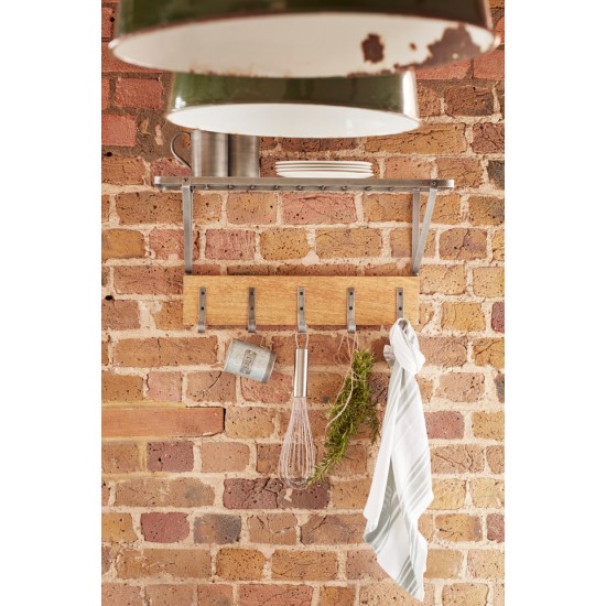 Shop quality KitchenCraft Industrial Kitchen Wall-Mounted Shelf with Hooks, 32.5 x 60 x 25.5 cm in Kenya from vituzote.com Shop in-store or online and get countrywide delivery!