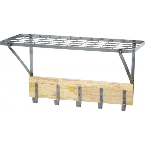 Shop quality KitchenCraft Industrial Kitchen Wall-Mounted Shelf with Hooks, 32.5 x 60 x 25.5 cm in Kenya from vituzote.com Shop in-store or online and get countrywide delivery!