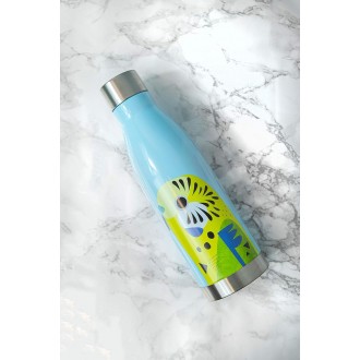 Maxwell & Williams Pete Cromer Insulated Water Bottle, Budgerigar Design, BPA Free Stainless Steel, 500 ml