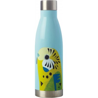 Maxwell & Williams Pete Cromer Insulated Water Bottle, Budgerigar Design, BPA Free Stainless Steel, 500 ml