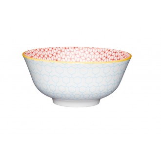 Kitchen Craft Geometric Blue Ceramic Bowl, 16cm