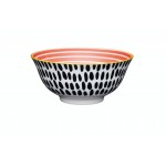 Kitchen Craft Red Swirl and Black Spots Ceramic Bowl, 16cm