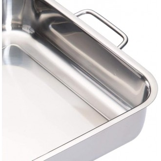 MasterClass Stainless Steel Heavy Duty Roasting Pan, 32cm x 23cm