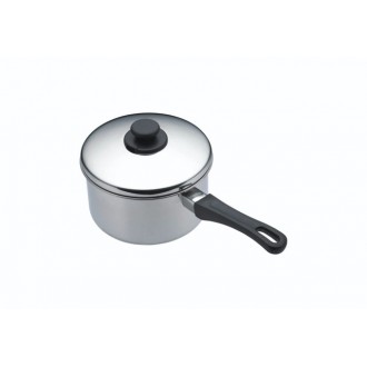 Kitchen Craft Extra Deep Induction Saucepan with Lid, 12cm Stainless Steel Pan, Silver, 640ml