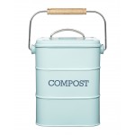 Living Nostalgia Vintage Compost Bin, Blue